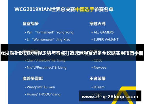 深度解析欧协联赛程走势与看点打造球迷观赛必备全攻略实用指南手册
